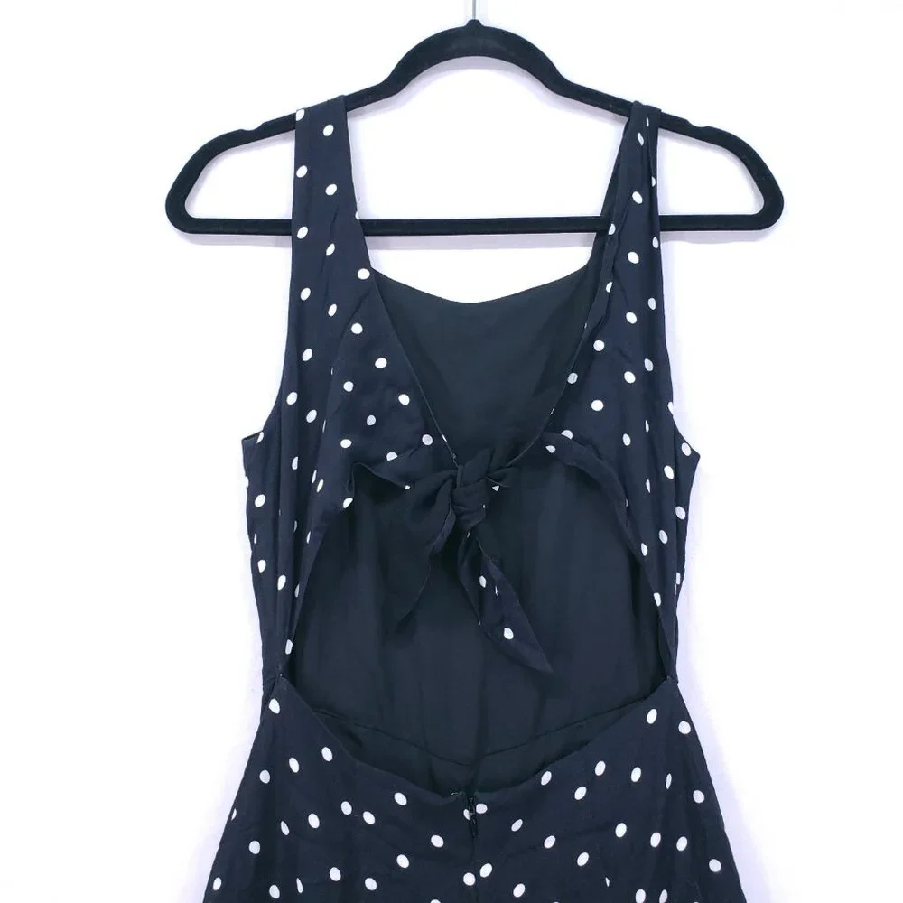 Aritzia Wilfred Écoulement Black White Polka Dot Preppy Jumpsuit Wide Leg Size 4